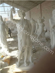 Handcarved Garden White Marble Stone Western Human Sculptures&Statues