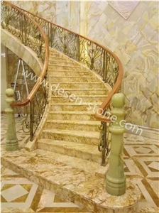 Italy Gold/Italian Jade Marble Stone Steps/Stairs Riser/Staircases
