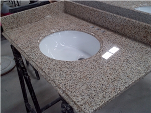 Golden Yellow Shandong Rust Granite,Single Oval Bowl Bath Tops