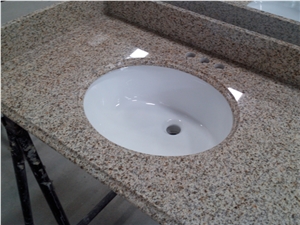 Golden Yellow Shandong Rust Granite,Single Oval Bowl Bath Tops