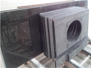 India Black Pearl Granite Eased Polished Bath Countertop