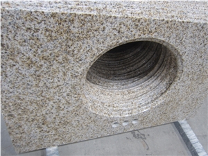Shandong Rust Yellow Granite Ogee Edge Master Bathroom Vanity Tops