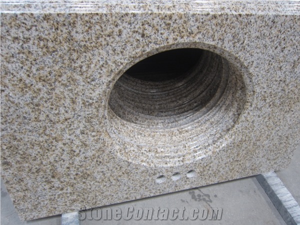 Shandong Rust Yellow Granite Ogee Edge Master Bathroom Vanity Tops