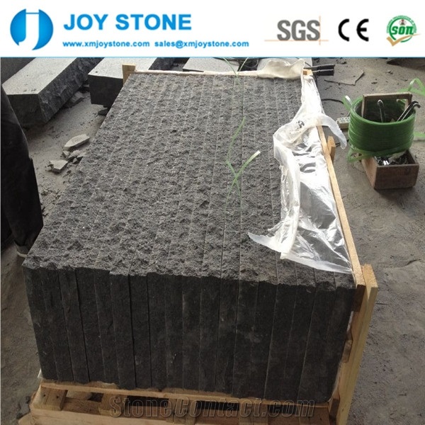 Low Price Black G684 Fuding Hei Basalt Garden Flamed Steps