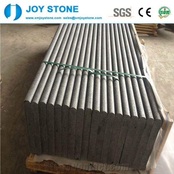 Low Price Black G684 Fuding Hei Basalt Garden Flamed Steps