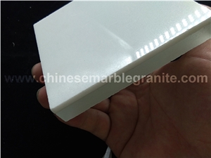 Polished Crystal White Artificial Marble Veneer Glass Composite Panel