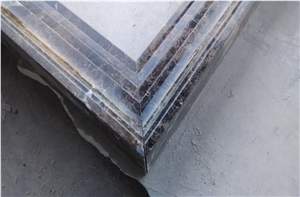 Polished Dark Emperador Brown Marble Sink Water Lines Polished Dark Emperador Brown Marble Sink Water Lines