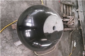 Polished G684 Black Basalt Caving Stone Balls Black Basalt Alba Sinks