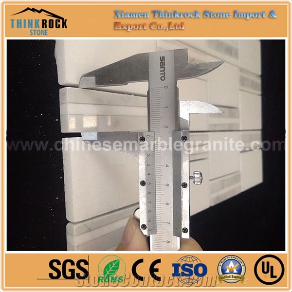 Rectangle Bamboo Chips Carrara and Pure White Mix Marble Mosaic Tiles
