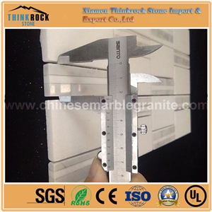 Rectangle Bamboo Chips Carrara and Pure White Mix Marble Mosaic Tiles