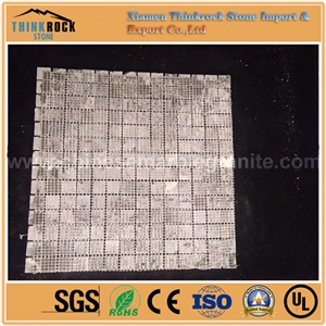 Square Chips Polished Coffee Brown Emperador Marble Mosaic Tiles
