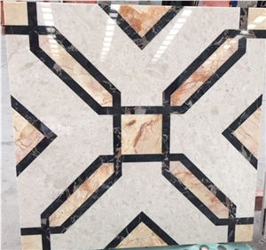 Factory Beige Marble Laminated Medallions,Stone Composited Medallion.
