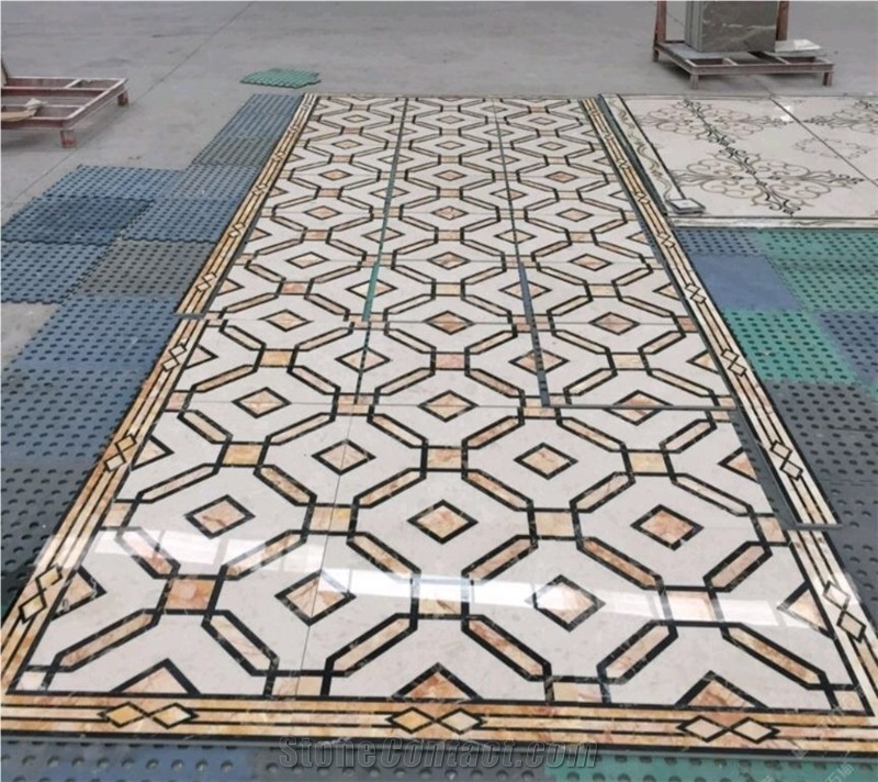 Factory Beige Marble Laminated Medallions,Stone Composited Medallion.