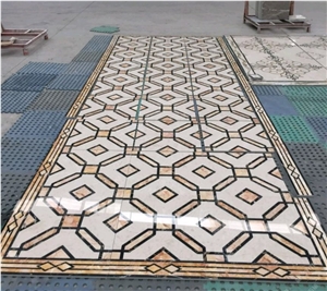 Factory Beige Marble Laminated Medallions,Stone Composited Medallion.