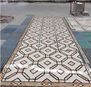 Factory Beige Marble Laminated Medallions,Stone Composited Medallion.