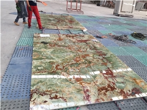 Green Iran Onyx Slab,Rusty Green Onyx Tiles,Onyx Flooring&Walling