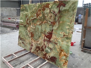 Green Iran Onyx Slab,Rusty Green Onyx Tiles,Onyx Flooring&Walling
