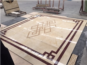 Turkey Beige Marble Medallion Natural Marble Square Madallion Waterjet Turkey Beige Marble Medallion Natural Marble Square Madallion Waterjet