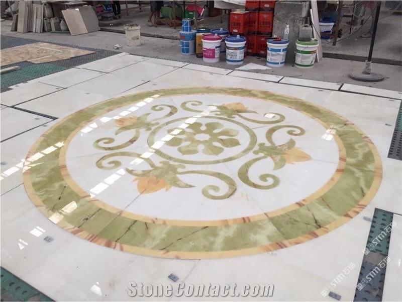 White Iran Onyx Medallions Pattern,Onyx Wall Tiles, Onyx Stone Flooring