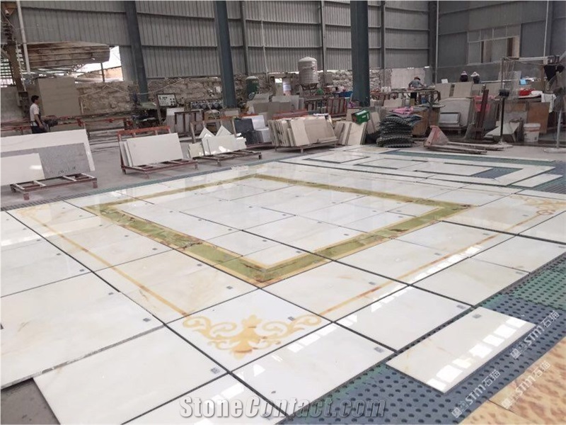 White Iran Onyx Medallions Pattern,Onyx Wall Tiles, Onyx Stone Flooring