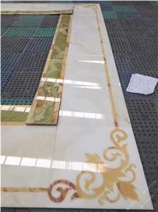 White Iran Onyx Medallions Pattern,Onyx Wall Tiles, Onyx Stone Flooring