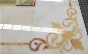 White Iran Onyx Medallions Pattern,Onyx Wall Tiles, Onyx Stone Flooring