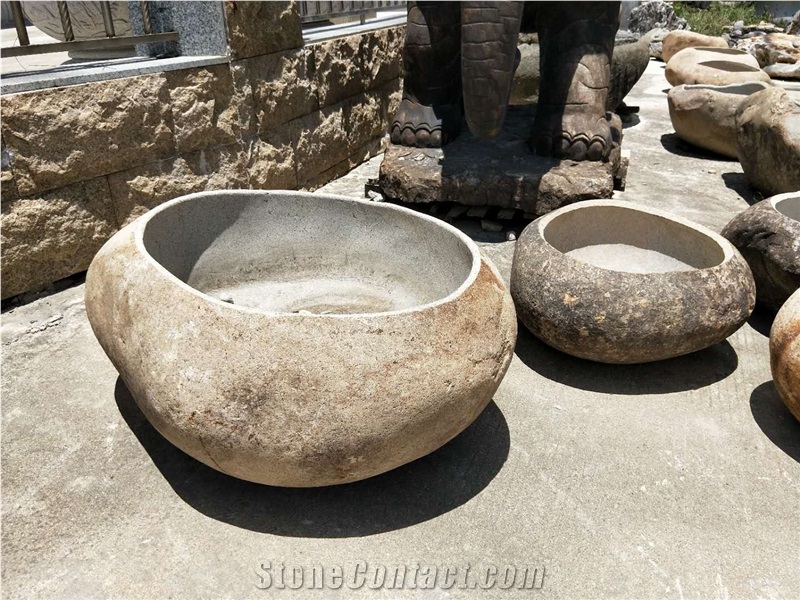 Flower Pot Made from Granite Blocks Garden Landscaping Planters