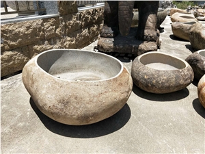 Flower Pot Made from Granite Blocks Garden Landscaping Planters Flower Pot Made from Granite Blocks Garden Landscaping Planters