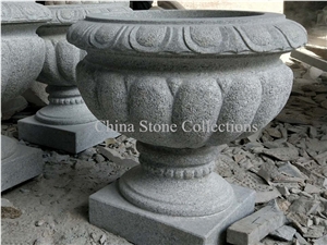 Granite Garden Flower Pots Landscaping Planter Pots Carving Plant Pots