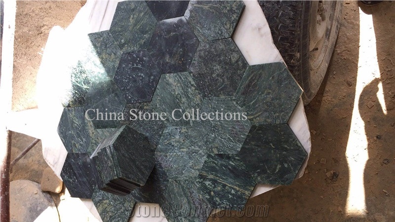 Verde Guatemala Marble India Green Marble Mosaic for Interior