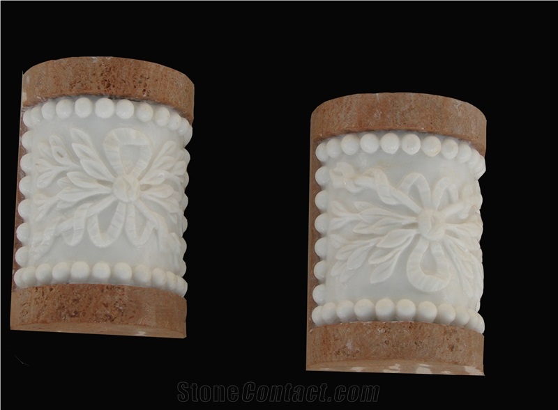 Inlaid Red Marble Fireplace Mantel/Surround 0608