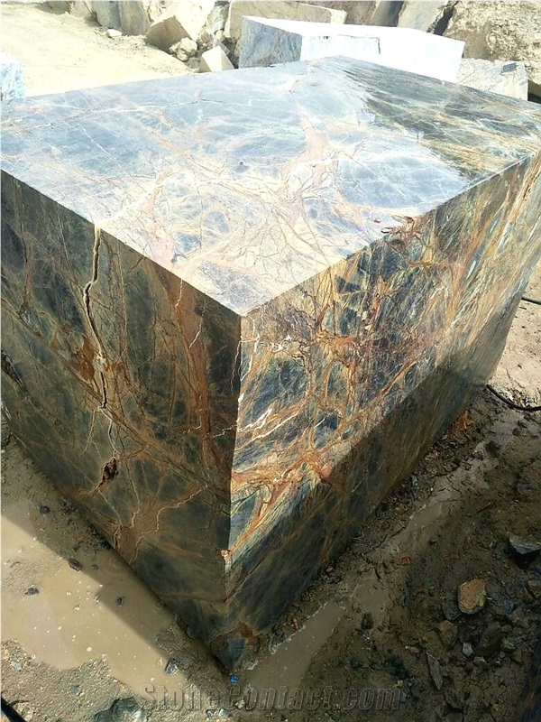 Bidasar Marble Blocks, Rainforest Green Marble