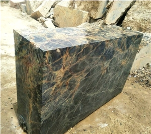 Bidasar Marble Blocks, Rainforest Green Marble