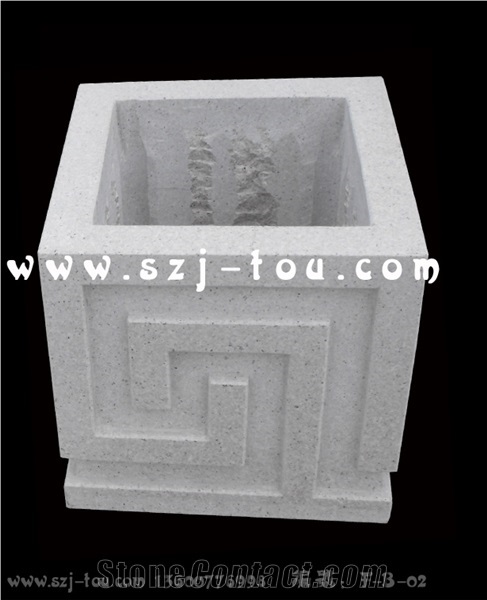 Flowerpots, Grey Granite Flower Pot