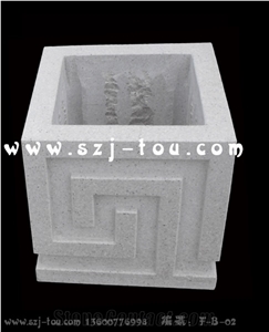 Flowerpots, Grey Granite Flower Pot