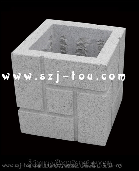 Flowerpots, Grey Granite Flower Pot