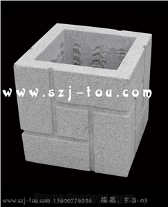 Flowerpots, Grey Granite Flower Pot