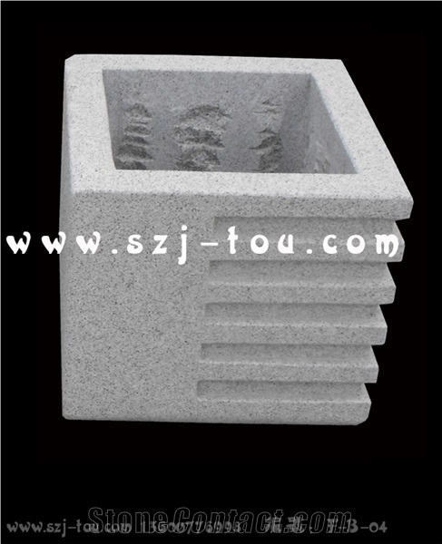 Flowerpots, Grey Granite Flower Pot