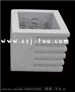 Flowerpots, Grey Granite Flower Pot