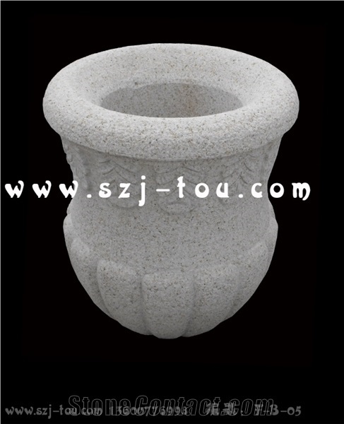 Flowerpots, Grey Granite Flower Pot