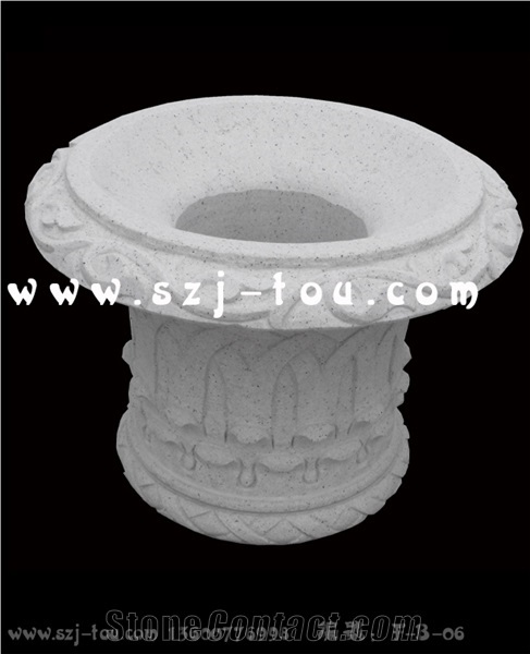 Flowerpots, Grey Granite Flower Pot