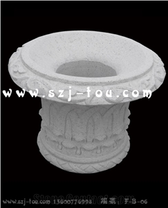 Flowerpots, Grey Granite Flower Pot