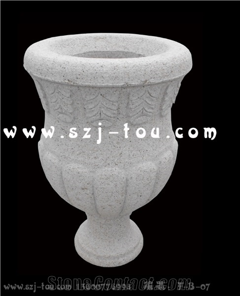 Flowerpots, Grey Granite Flower Pot