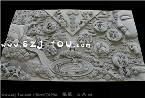 Grey Granite Temple & Buddhism Relief Carving