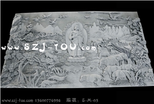 Grey Granite Temple Reliefs