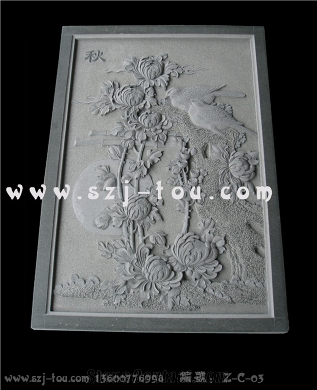 Grey Granite Wall Reliefs Design