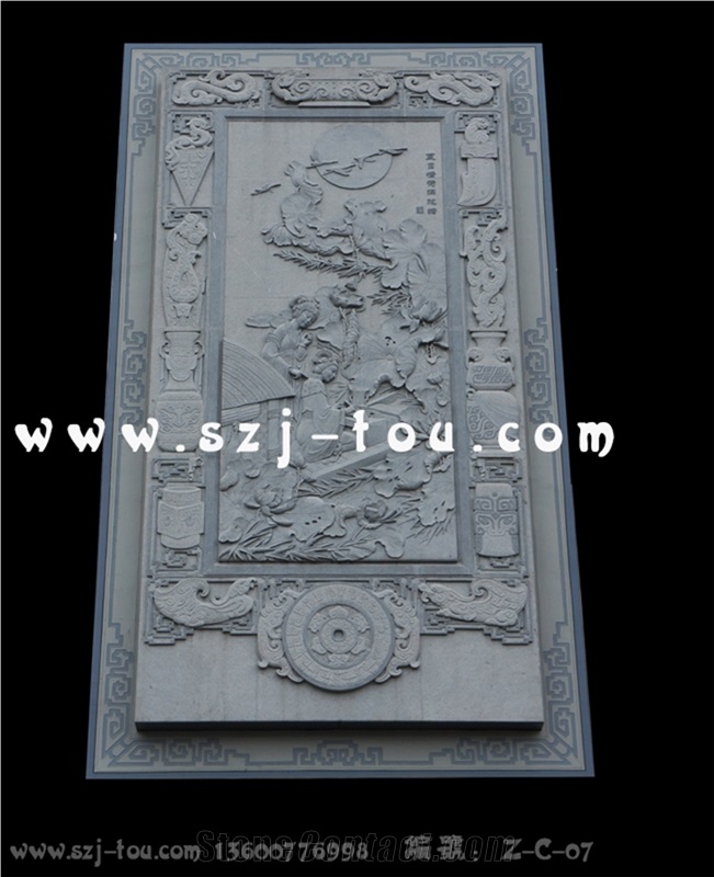 Grey Granite Wall Reliefs Design