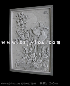 Grey Granite Wall Reliefs