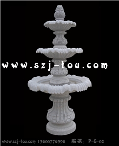Sculptured Urban Fountain, White Granite Urban Fountains