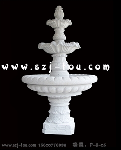 Sculptured Urban Fountain, White Granite Urban Fountains